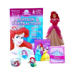 Disney Princess Ariel Gift Set Figure Math Activity Book Crayons Kids Toy Bundle